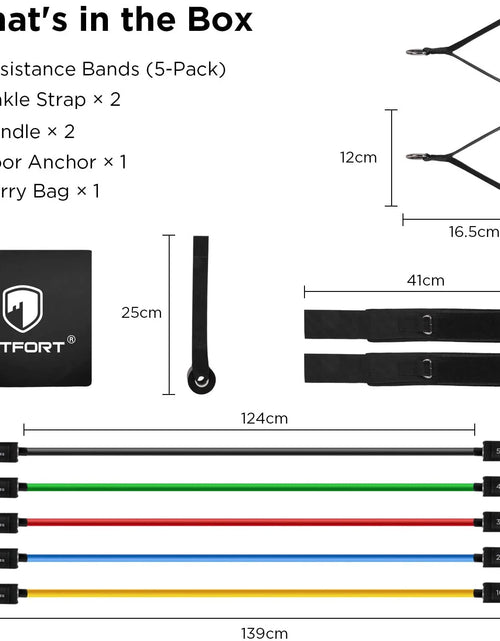 Load image into Gallery viewer, Resistance Bands Exercise Bands Workout Bands - up to 150Lb, Indoor and Outdoor Bands with Door Anchor and Handles for Strength, Slim, Yoga, Home Gym Equipment for Men/Women
