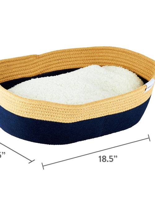 Load image into Gallery viewer, Oval Woven Felt Rope Cat Bed, with Catnip, Multicolored, 19"
