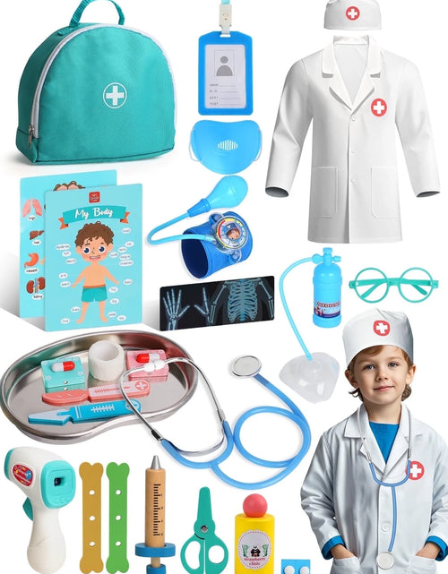 Load image into Gallery viewer, Doctor Kit for Kids Realistic, 36PCS Kids Doctor Kit Wooden, Doctor Pretend Playset
