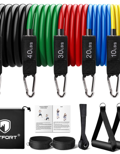 Load image into Gallery viewer, Resistance Bands Exercise Bands Workout Bands - up to 150Lb, Indoor and Outdoor Bands with Door Anchor and Handles for Strength, Slim, Yoga, Home Gym Equipment for Men/Women
