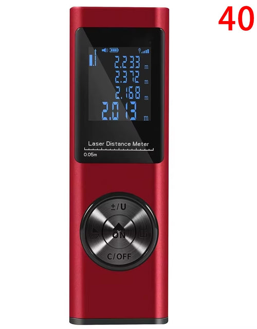 Load image into Gallery viewer, SmartMeasure 40M/60M Mini Laser Distance Meter – USB Rechargeable Handheld Rangefinder for Accurate Measurements
