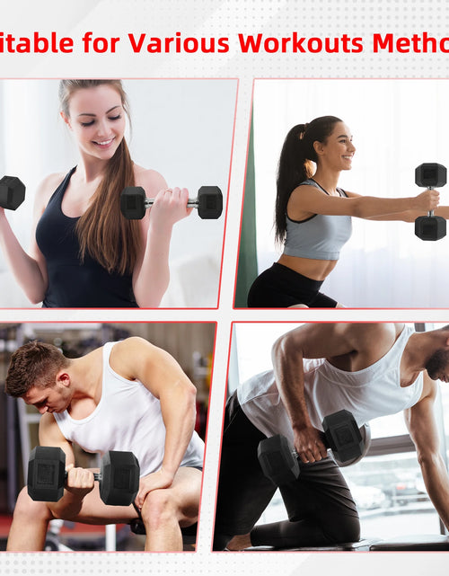 Load image into Gallery viewer, Rubber Encased Hex Dumbbell, 20 Lb, Single, Black
